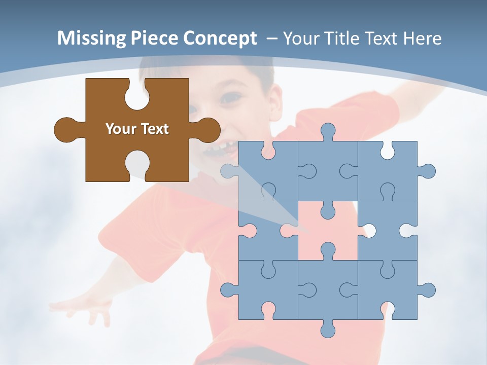 Young Blue Boy PowerPoint Template