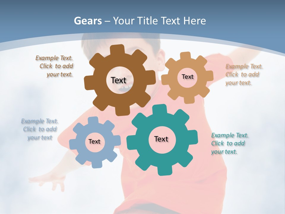 Young Blue Boy PowerPoint Template