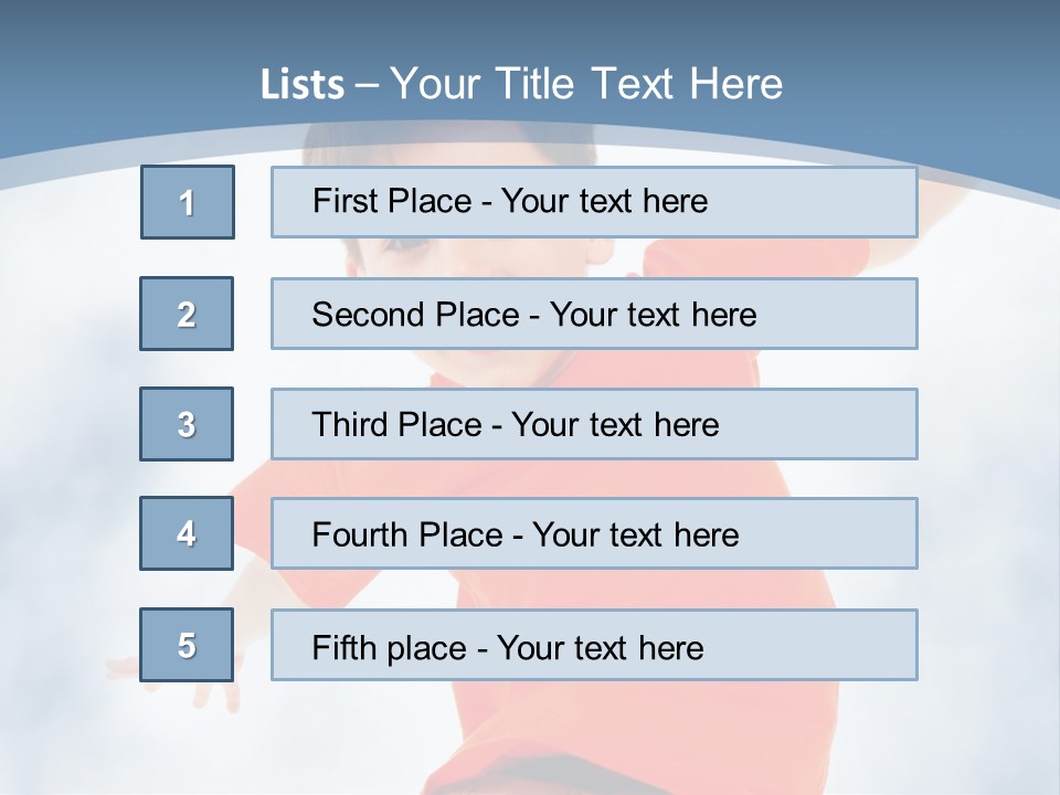 Young Blue Boy PowerPoint Template