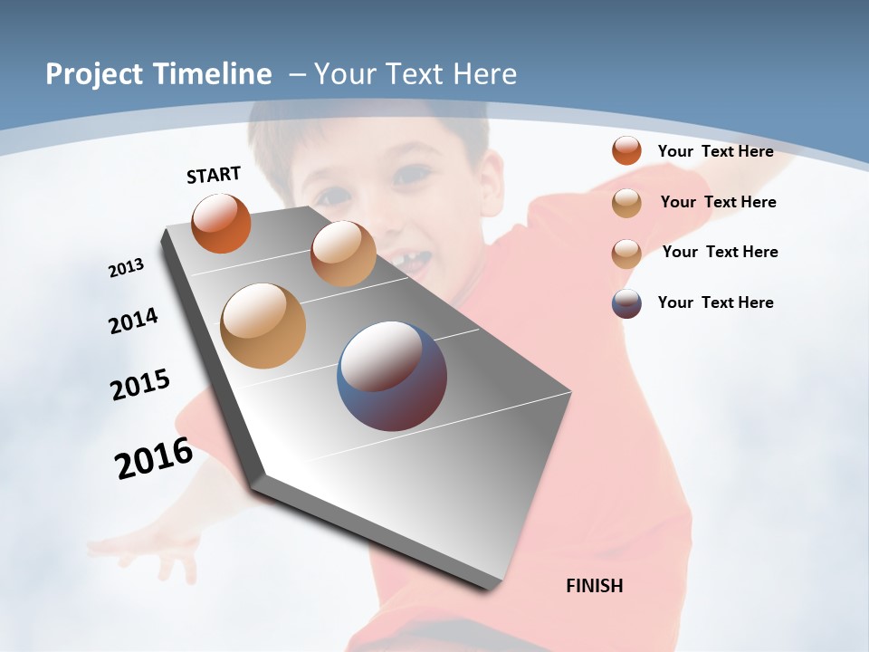 Young Blue Boy PowerPoint Template