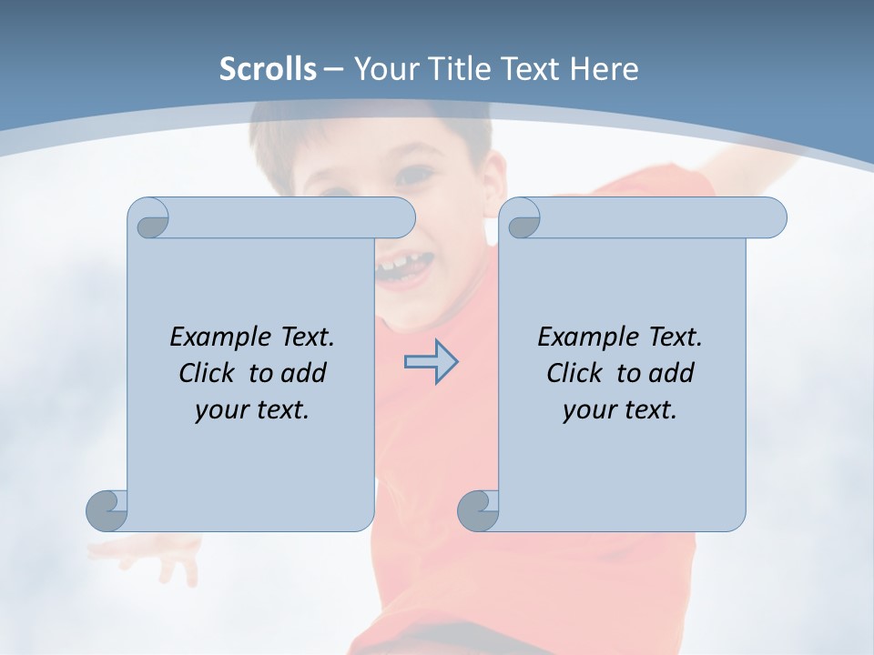 Young Blue Boy PowerPoint Template