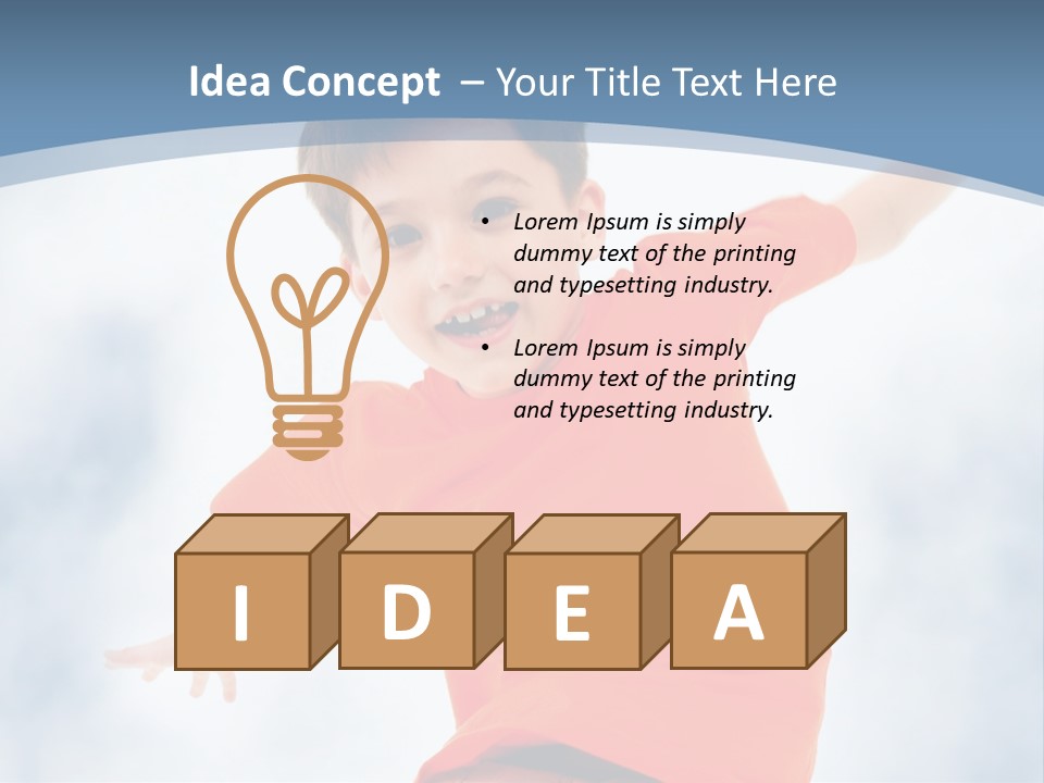 Young Blue Boy PowerPoint Template