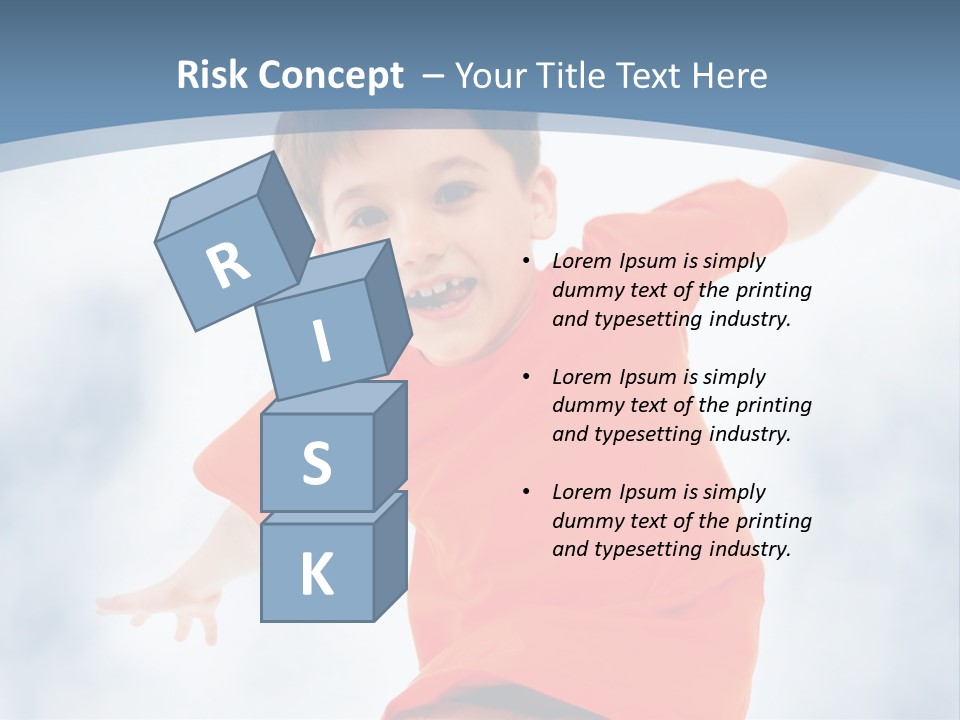 Young Blue Boy PowerPoint Template