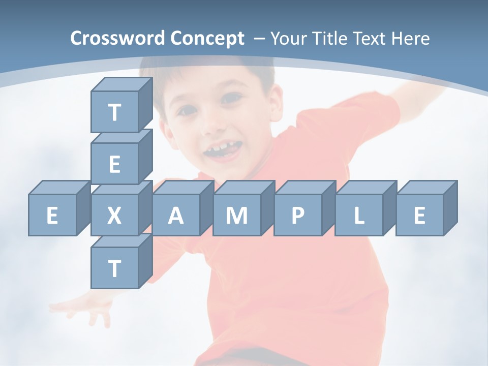 Young Blue Boy PowerPoint Template