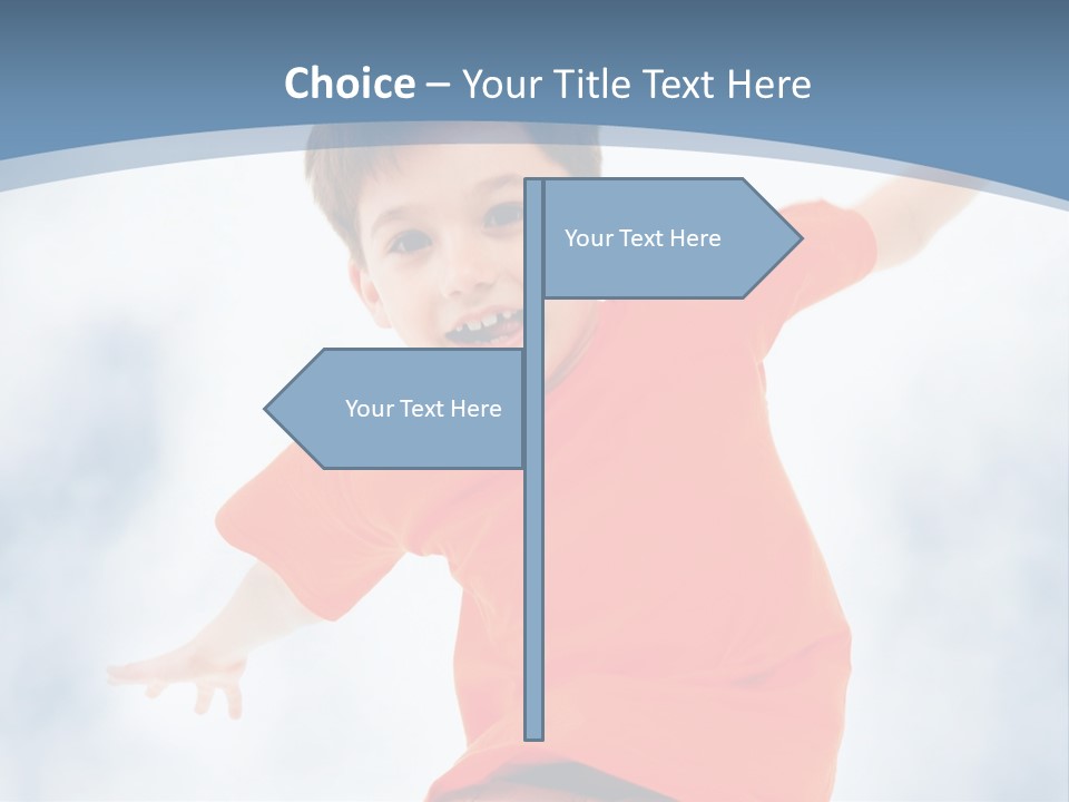 Young Blue Boy PowerPoint Template