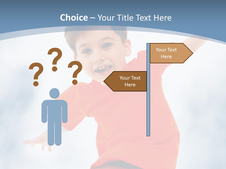 Young Blue Boy PowerPoint Template