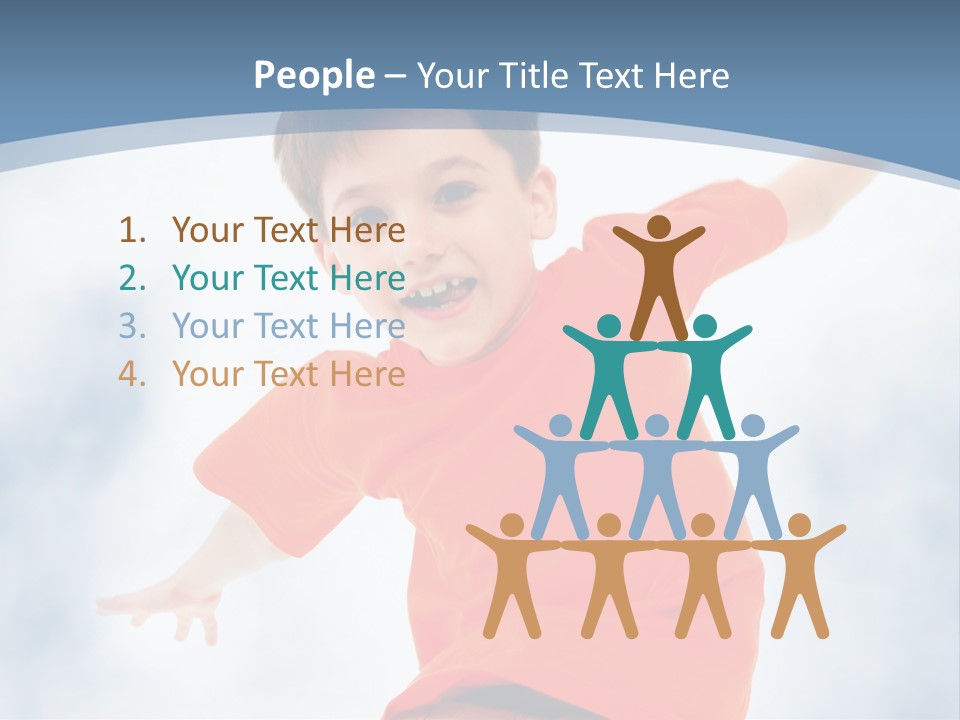 Young Blue Boy PowerPoint Template