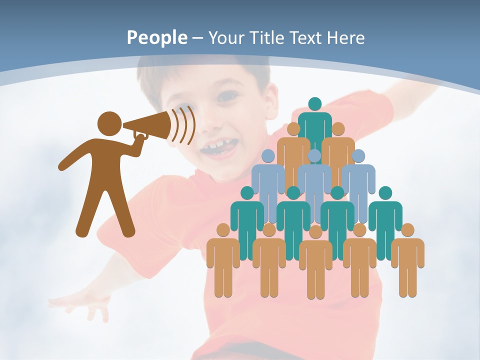 Young Blue Boy PowerPoint Template