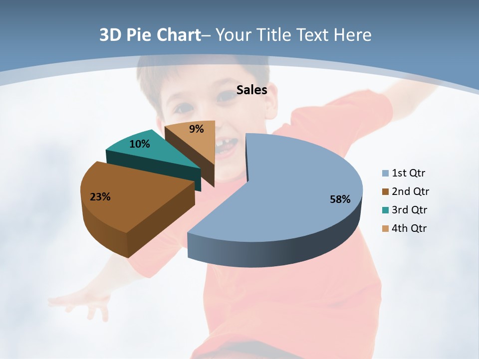 Young Blue Boy PowerPoint Template