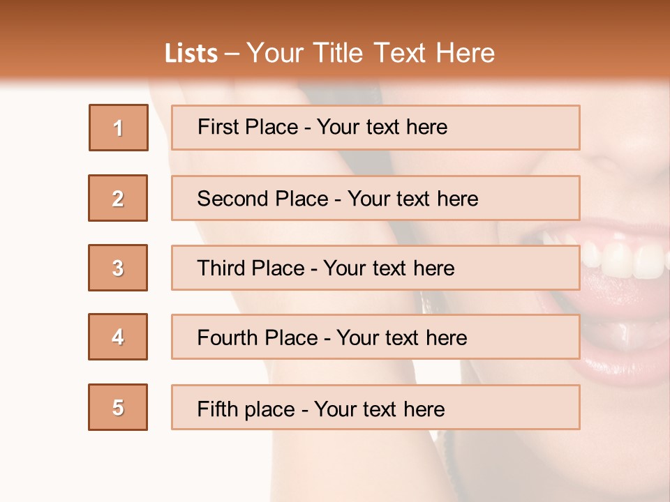 Headphones Young Teenage PowerPoint Template
