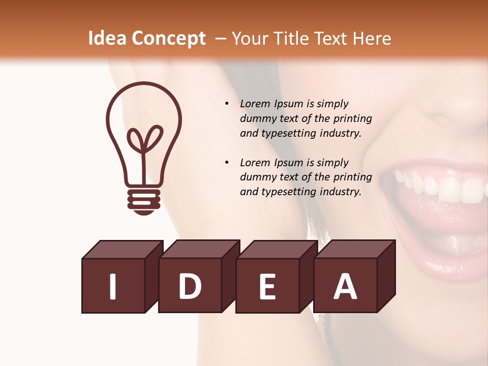 Headphones Young Teenage PowerPoint Template