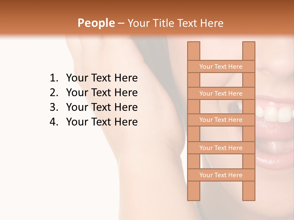 Headphones Young Teenage PowerPoint Template