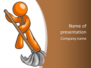 Clip Mopping Person PowerPoint Template