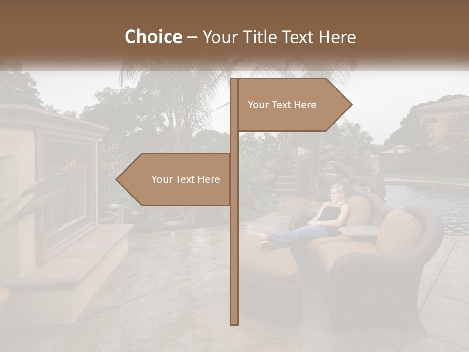 Girl Lounge Sunset PowerPoint Template