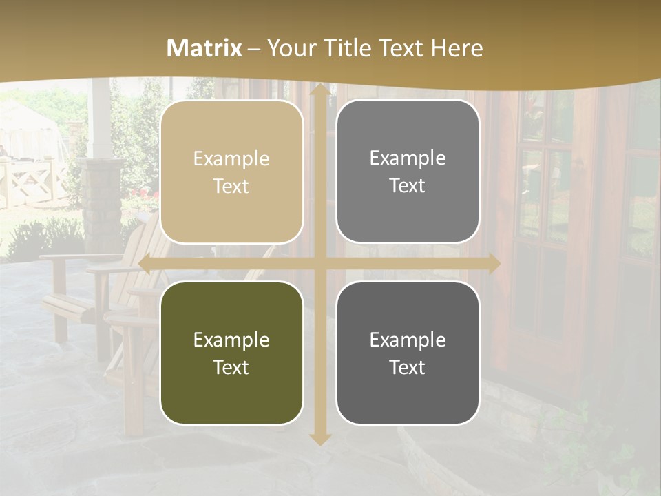 A House With A Stone Patio And Wooden Doors PowerPoint Template