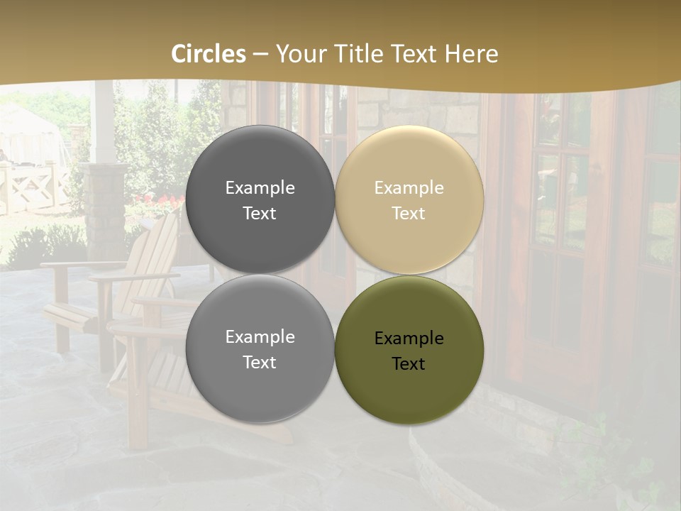 A House With A Stone Patio And Wooden Doors PowerPoint Template