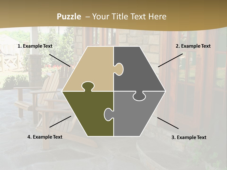 A House With A Stone Patio And Wooden Doors PowerPoint Template