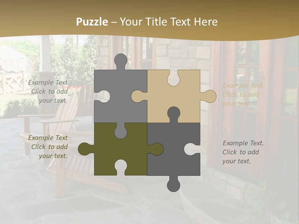A House With A Stone Patio And Wooden Doors PowerPoint Template