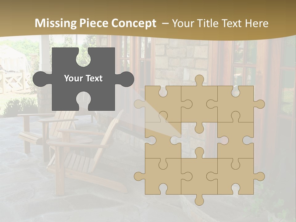 A House With A Stone Patio And Wooden Doors PowerPoint Template