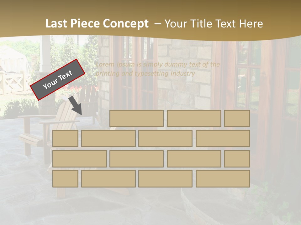 A House With A Stone Patio And Wooden Doors PowerPoint Template