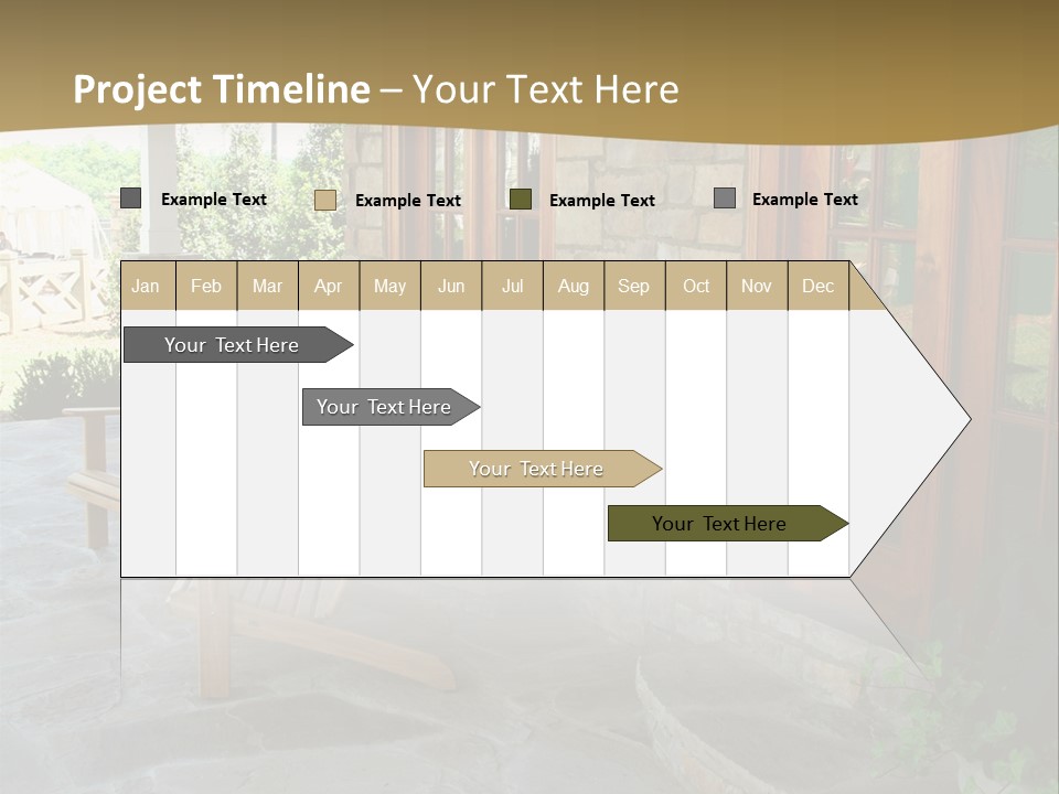 A House With A Stone Patio And Wooden Doors PowerPoint Template