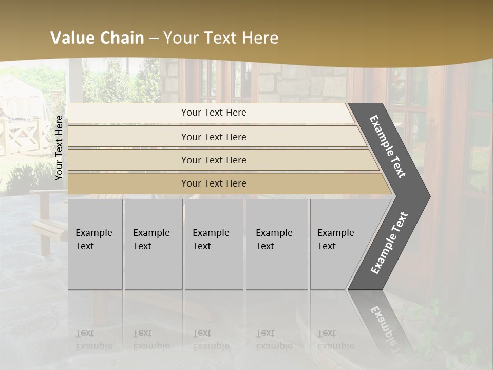 A House With A Stone Patio And Wooden Doors PowerPoint Template