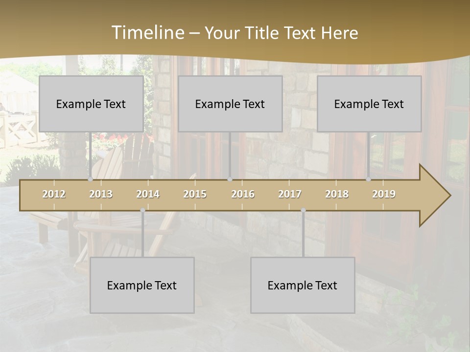 A House With A Stone Patio And Wooden Doors PowerPoint Template