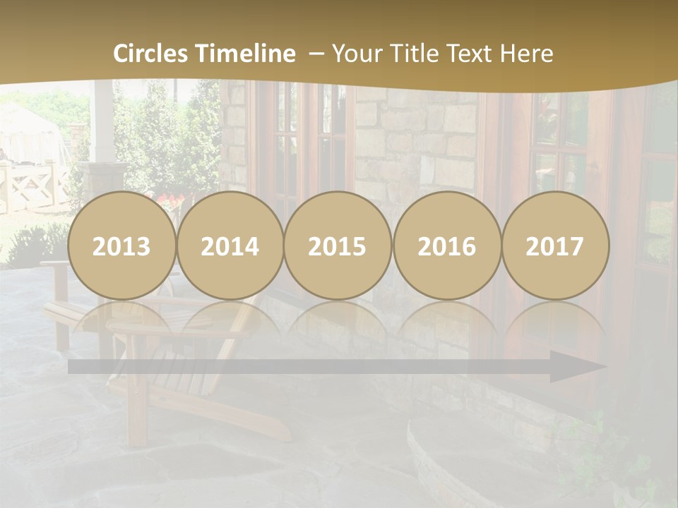 A House With A Stone Patio And Wooden Doors PowerPoint Template