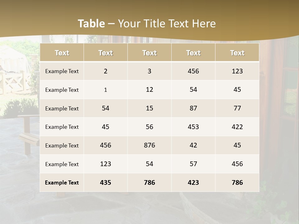 A House With A Stone Patio And Wooden Doors PowerPoint Template