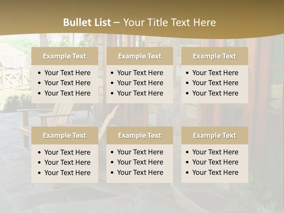 A House With A Stone Patio And Wooden Doors PowerPoint Template