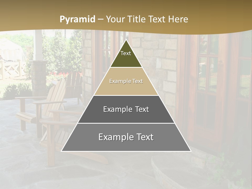 A House With A Stone Patio And Wooden Doors PowerPoint Template