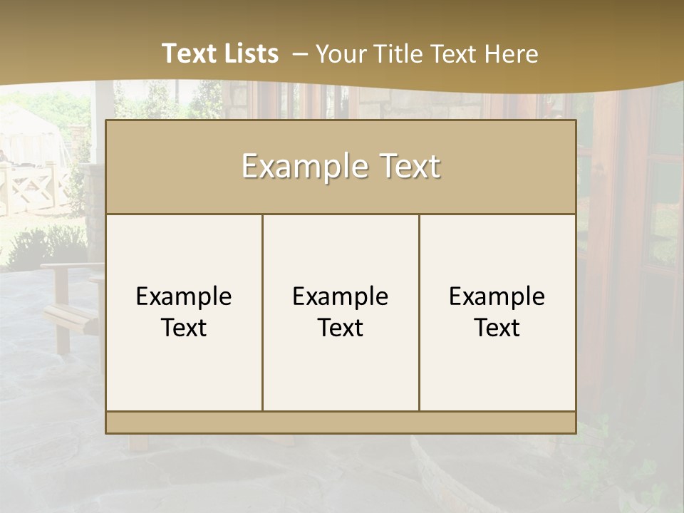 A House With A Stone Patio And Wooden Doors PowerPoint Template