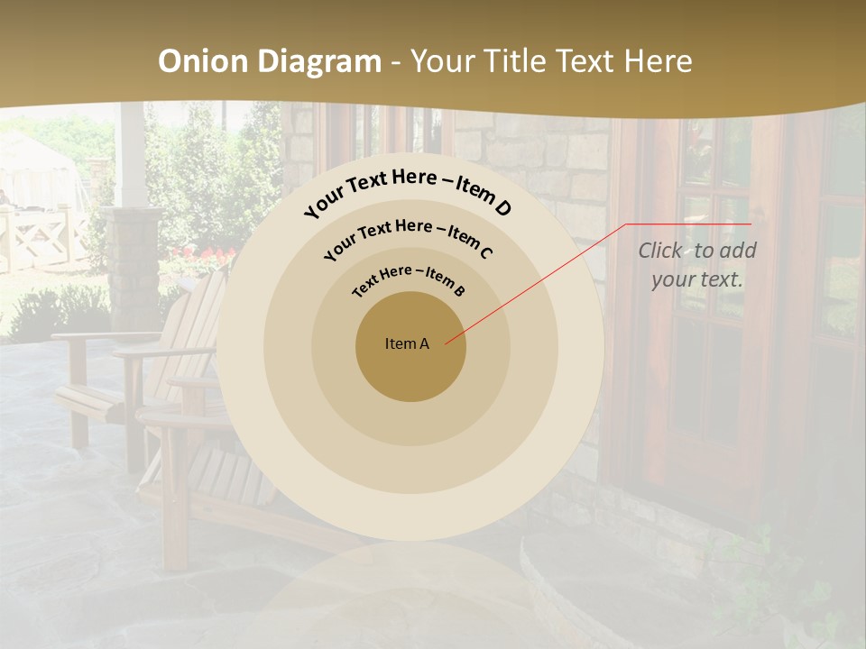 A House With A Stone Patio And Wooden Doors PowerPoint Template