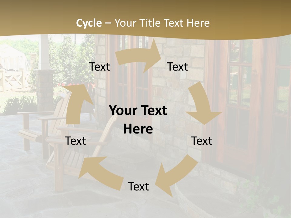 A House With A Stone Patio And Wooden Doors PowerPoint Template