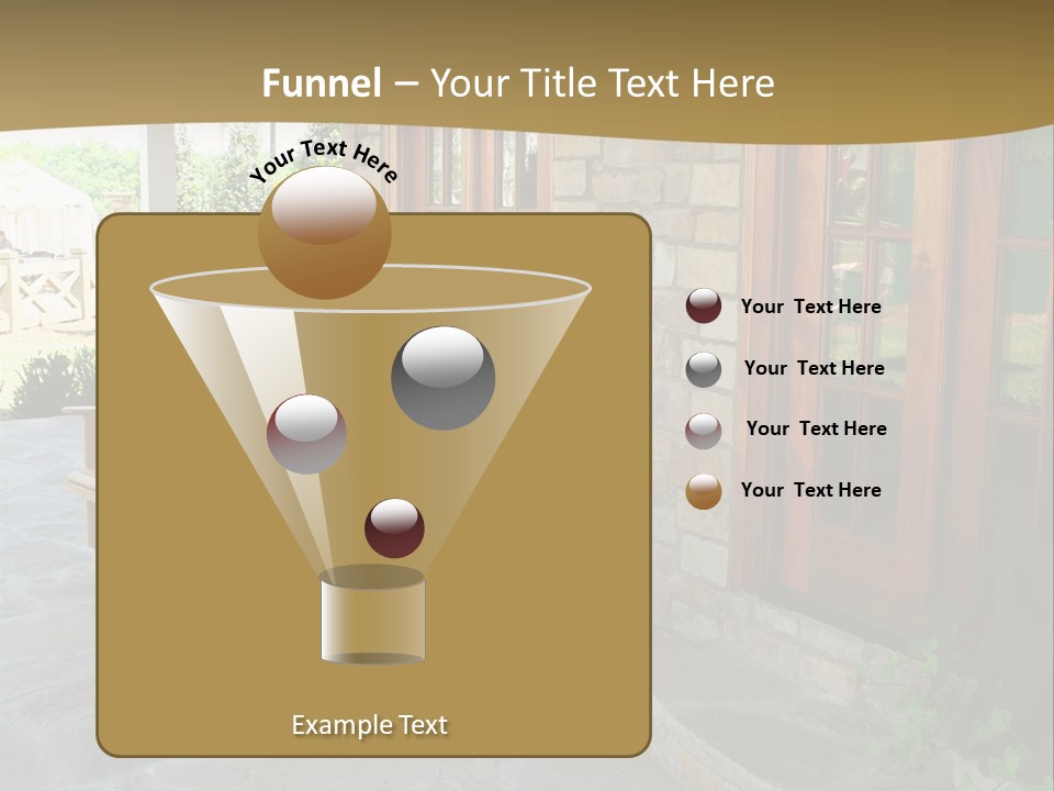 A House With A Stone Patio And Wooden Doors PowerPoint Template