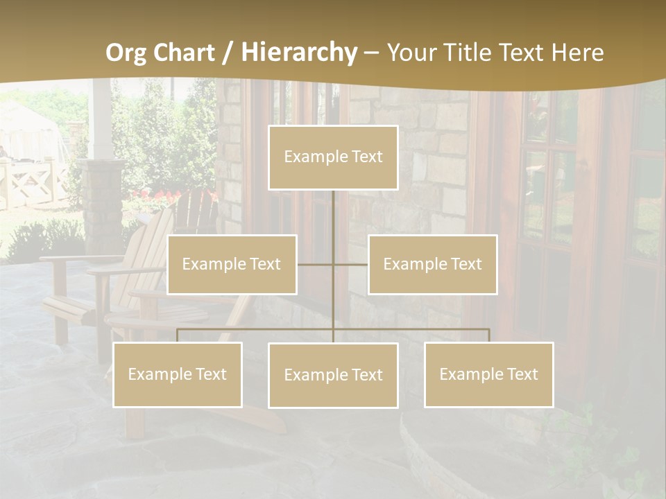 A House With A Stone Patio And Wooden Doors PowerPoint Template