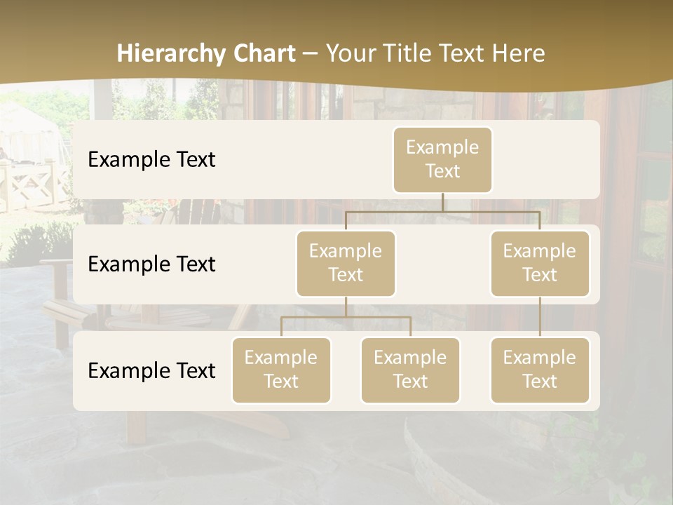 A House With A Stone Patio And Wooden Doors PowerPoint Template