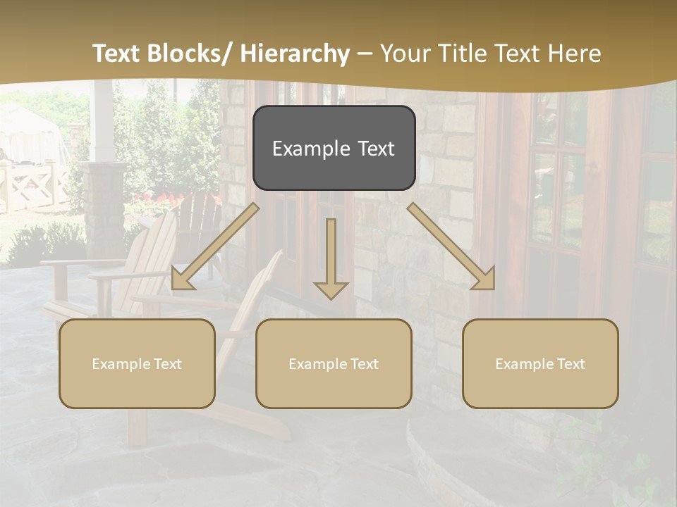A House With A Stone Patio And Wooden Doors PowerPoint Template
