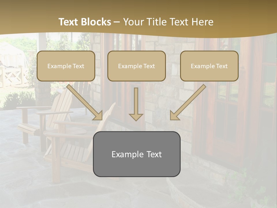 A House With A Stone Patio And Wooden Doors PowerPoint Template