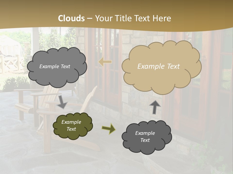 A House With A Stone Patio And Wooden Doors PowerPoint Template