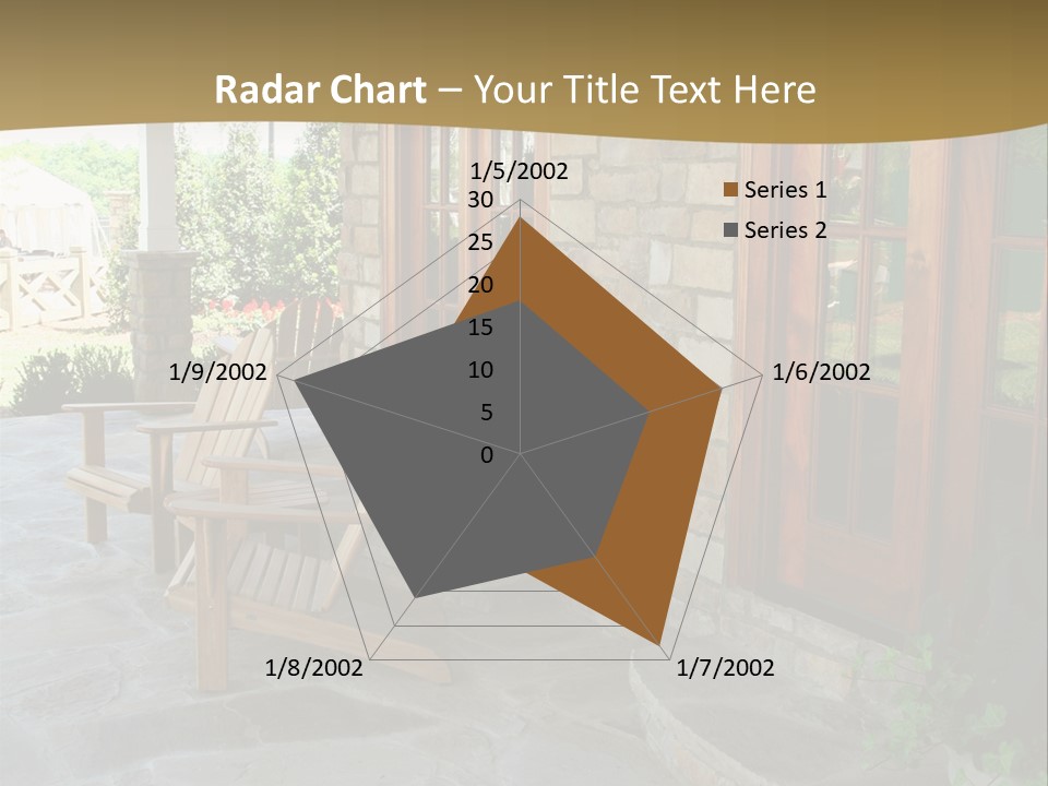 A House With A Stone Patio And Wooden Doors PowerPoint Template