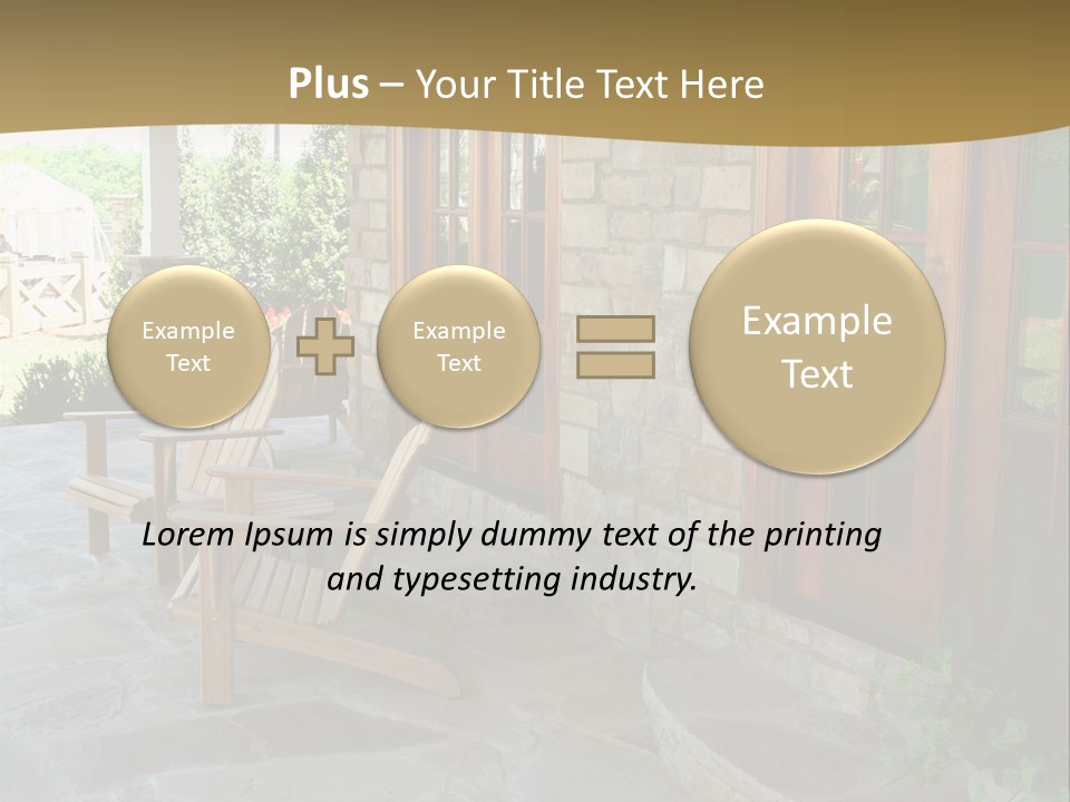 A House With A Stone Patio And Wooden Doors PowerPoint Template