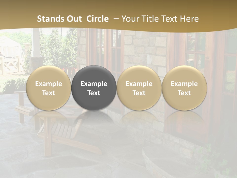 A House With A Stone Patio And Wooden Doors PowerPoint Template