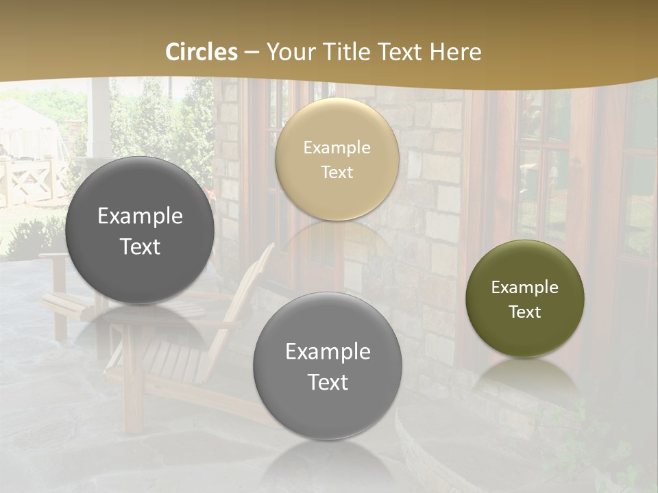 A House With A Stone Patio And Wooden Doors PowerPoint Template