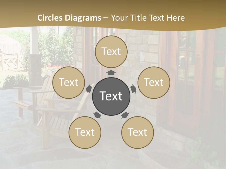 A House With A Stone Patio And Wooden Doors PowerPoint Template