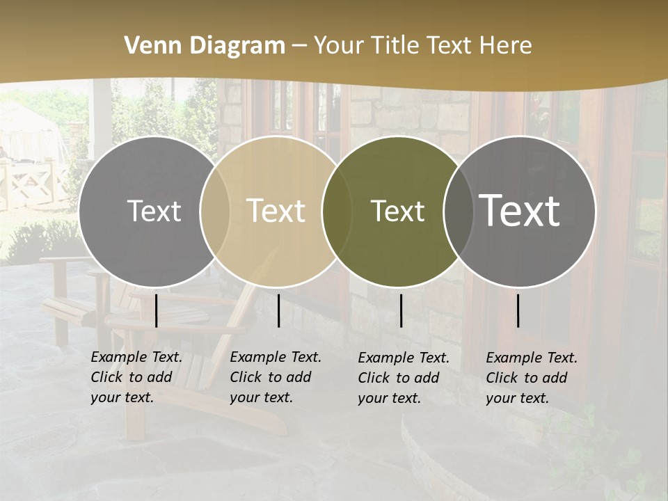 A House With A Stone Patio And Wooden Doors PowerPoint Template