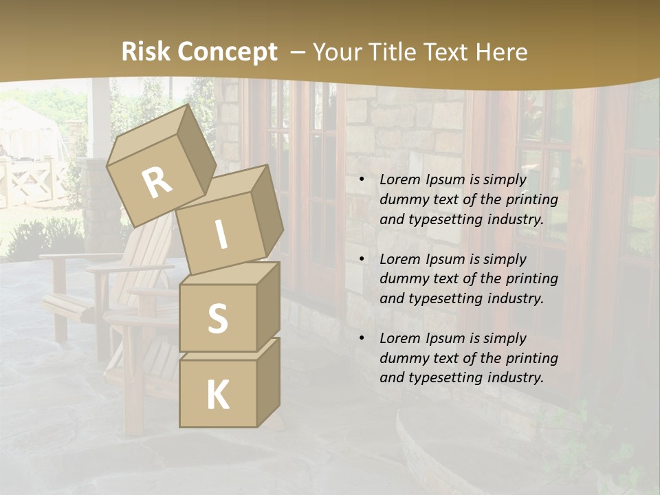 A House With A Stone Patio And Wooden Doors PowerPoint Template