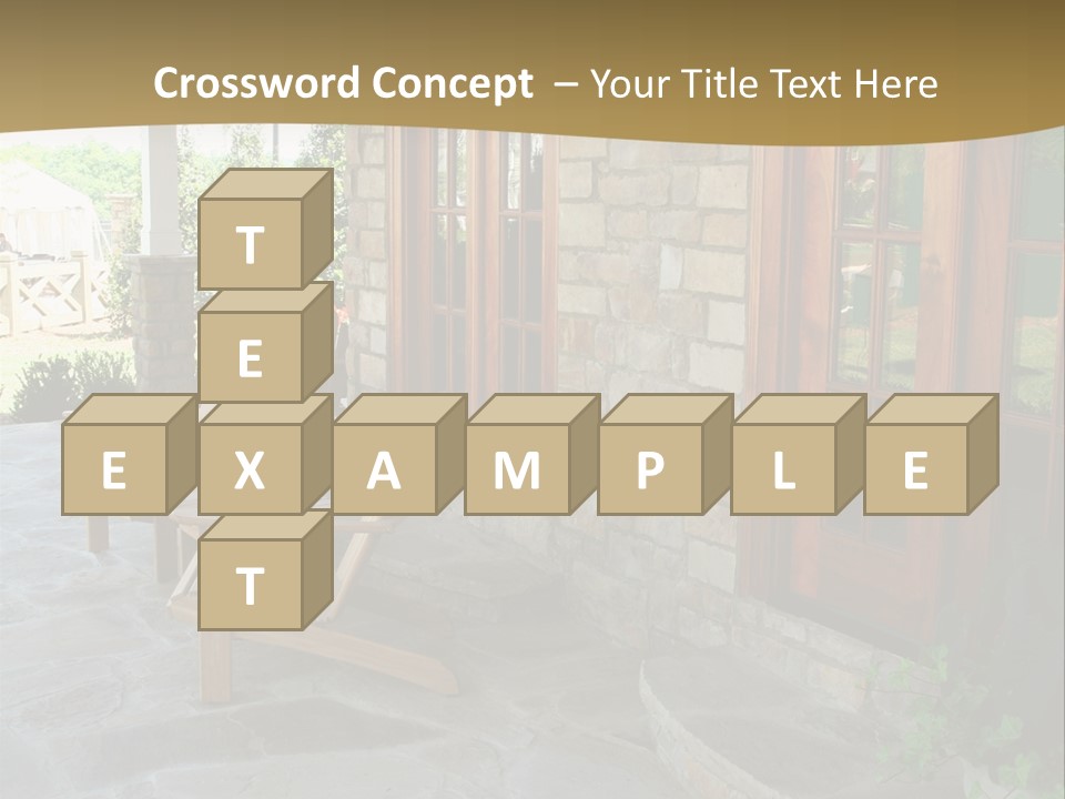 A House With A Stone Patio And Wooden Doors PowerPoint Template