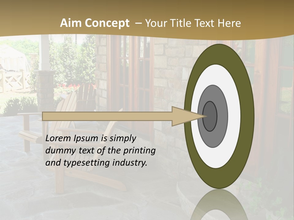 A House With A Stone Patio And Wooden Doors PowerPoint Template