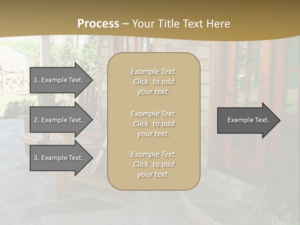 A House With A Stone Patio And Wooden Doors PowerPoint Template